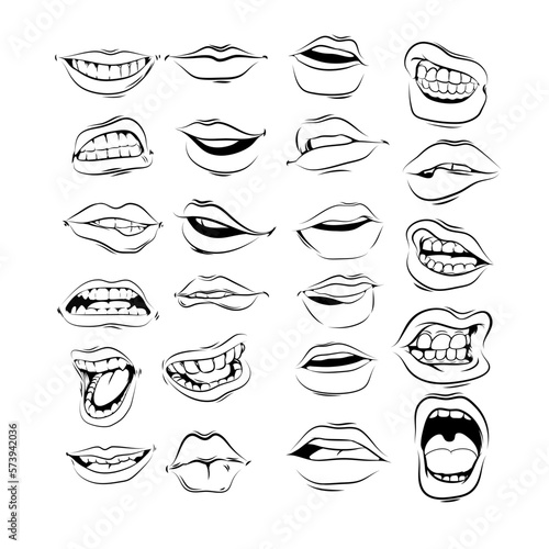 line art vector bundle for graphic resources.