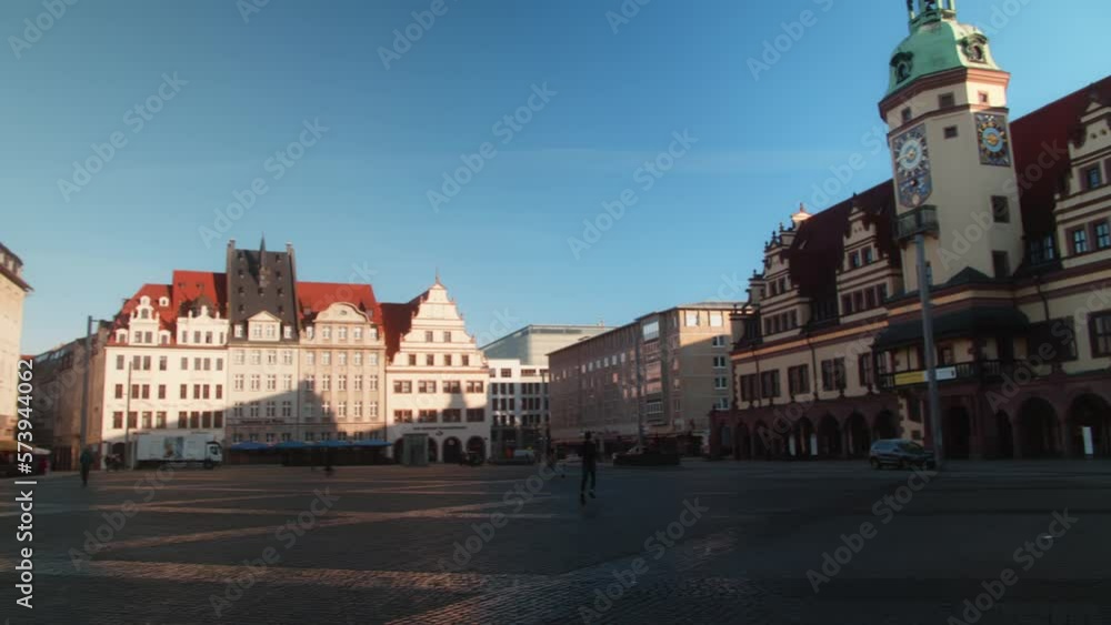 The main market square in the German city of Leipzig in Saxony, Germany. The main market square in the German city of Leipzig in Saxony, Germany.