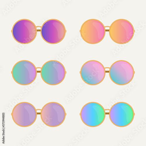 Modern sunglasses collection in flat style, gradient sun glasses set