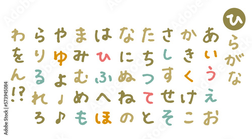 手描きのひらがな　ペン文字