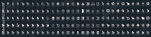abstract letter B logo icon set. design for business of luxury, elegant, simple.