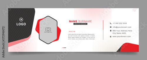 professional email signature template with an author photo place modern and stylish layout with white background