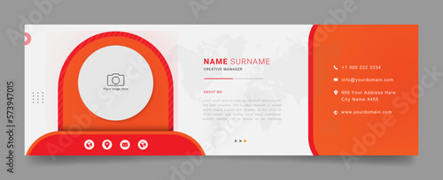professional Business email signature template with an author photo place modern and stylish layout design