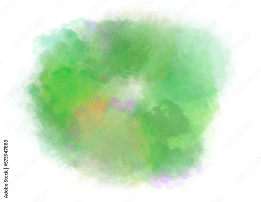 abstract green watercolor hand drawn background.