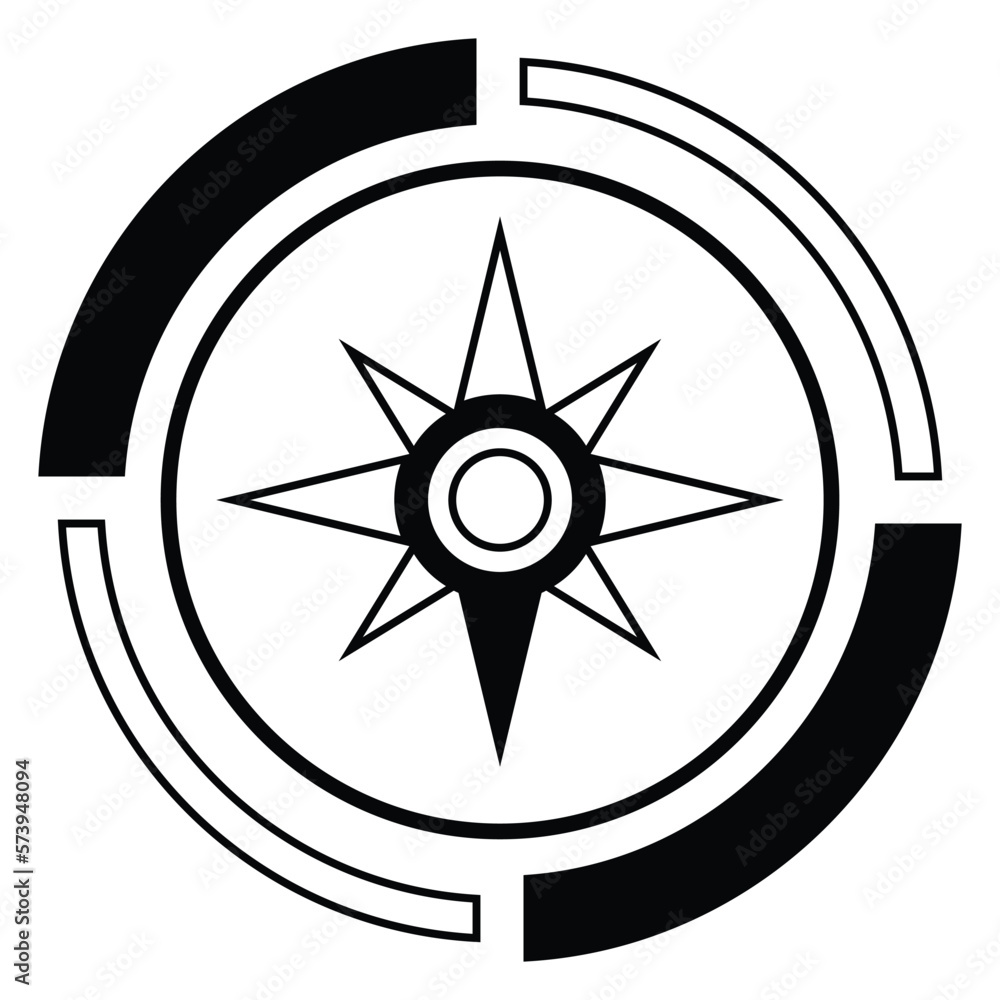 Abstract compos vector icon. Wind rose icon