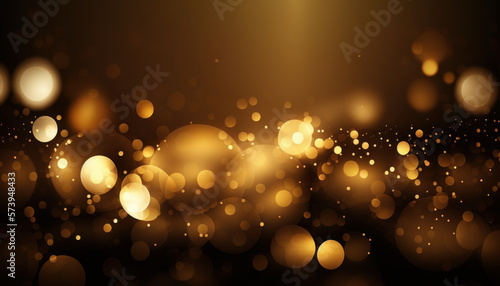 Wallpaper with a glamorous abstract gold bokeh background. the Oscars in Hollywood. Generative AI photo