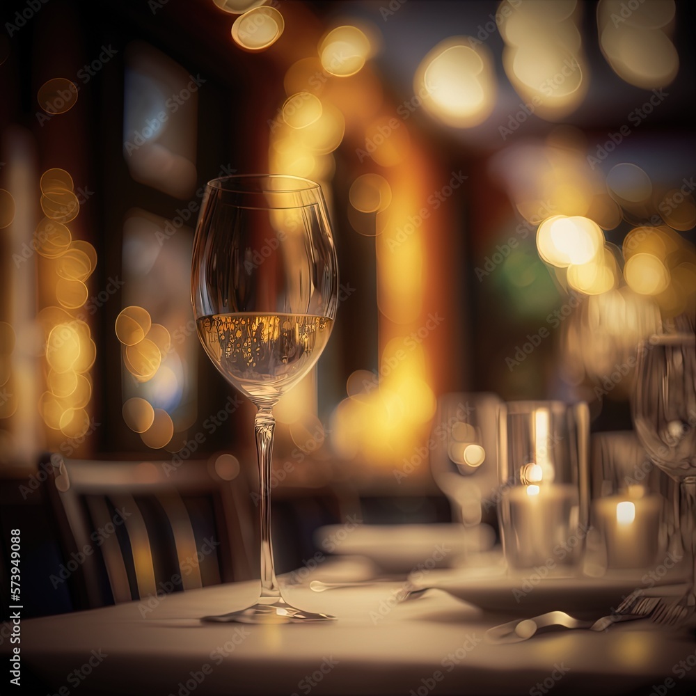 a glass of wine sitting on top of a white table. generative ai a glass of wine sitting on top of a white table. generative ai