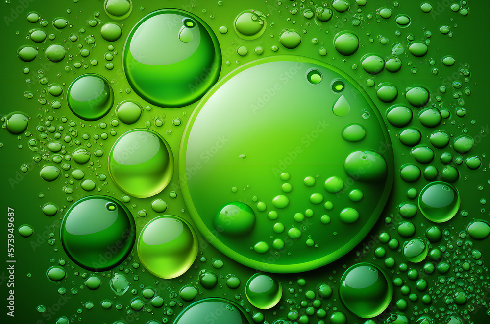 water drops on green background,ai generated