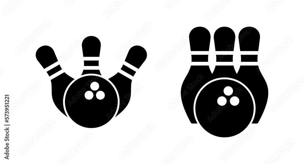 Bowling icon vector illustration. bowling ball and pin sign and symbol. Bowling icon vector illustration. bowling ball and pin sign and symbol.