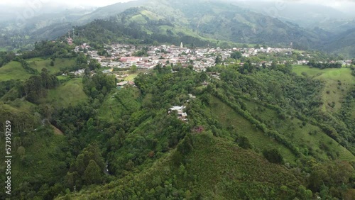 colombian andes mountains towns and houses photo