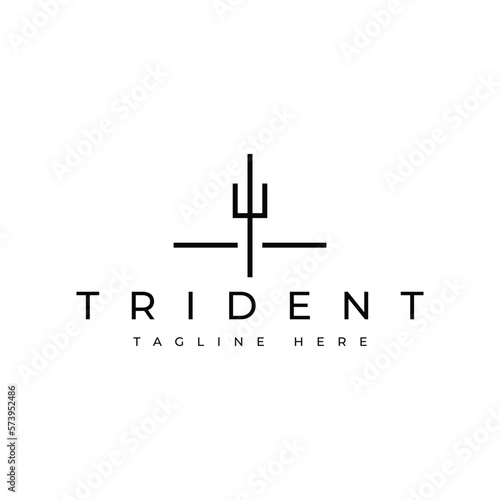 stylized trident logo design