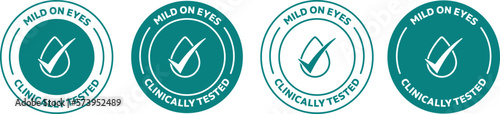 Mild on eyes clinically tested icon, Suitable for soap product label. vector illustration. photo