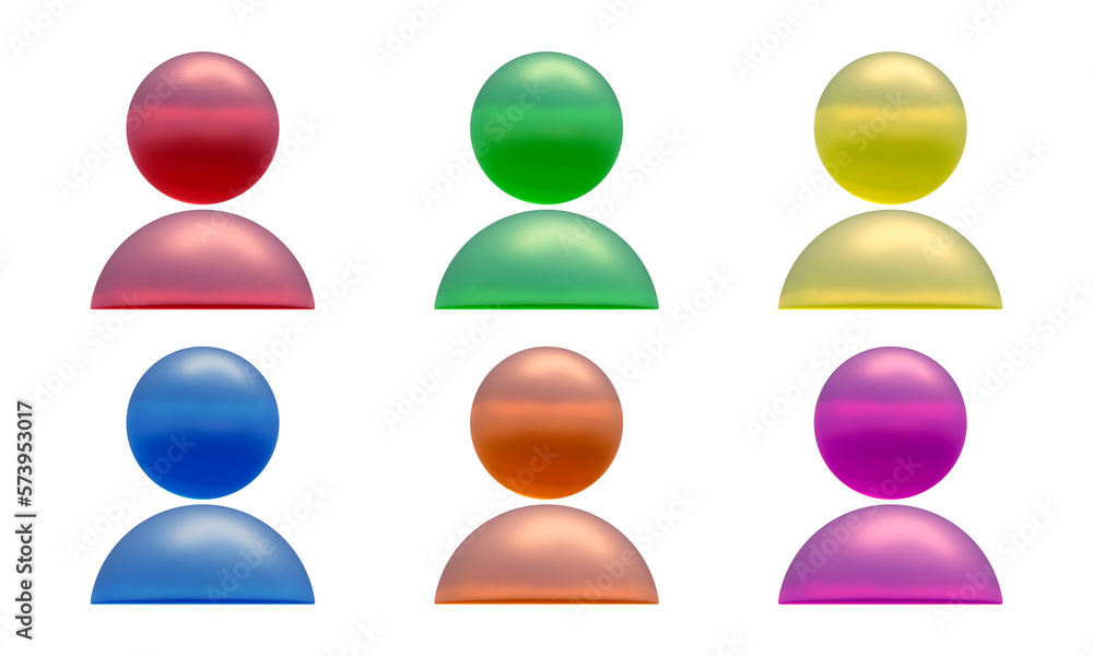 Set of user icons in 3d render Set of user icons in 3d render
