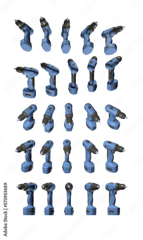 3d set of drill machine rendered from different angles, drill - 3D CAD Model Collection 3d set of drill machine rendered from different angles, drill - 3D CAD Model Collection