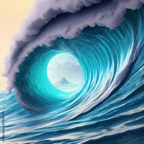 blue wave - Waves abstract background -  blue abstract - Generative AI