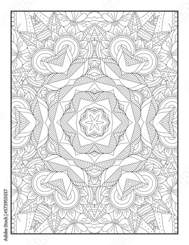 Vector abstract mandala pattern. Adults Mandala Coloring Page. Mandala coloring page KDP interior. Coloring page mandala background. Vector illustration. Mandala. Abstract doodle seamless pattern. 