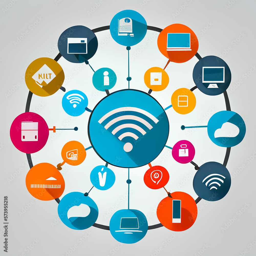 Wifi symbol for telecommunication, network infrastructure and internet of things IOT