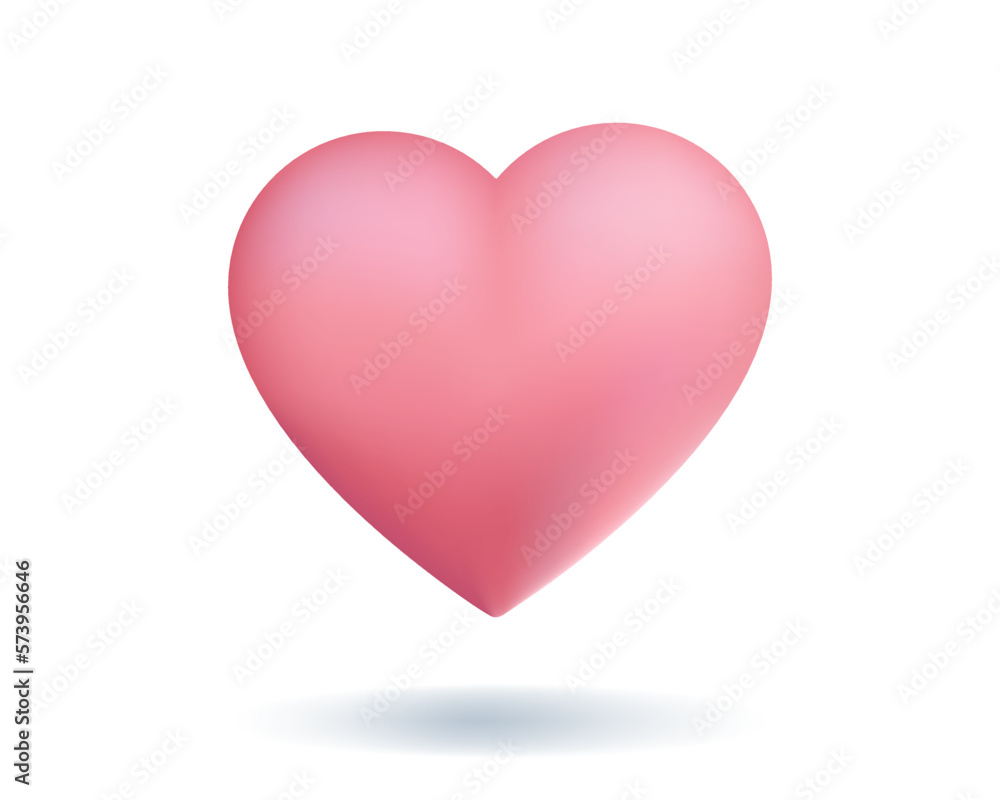 3d pink heart vector isolated