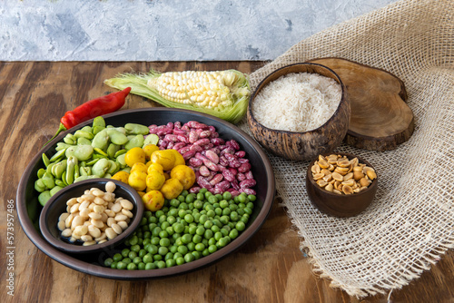 grains used in the elaboration of the fanesca. Traditional food from Ecuador during Holy Week photo