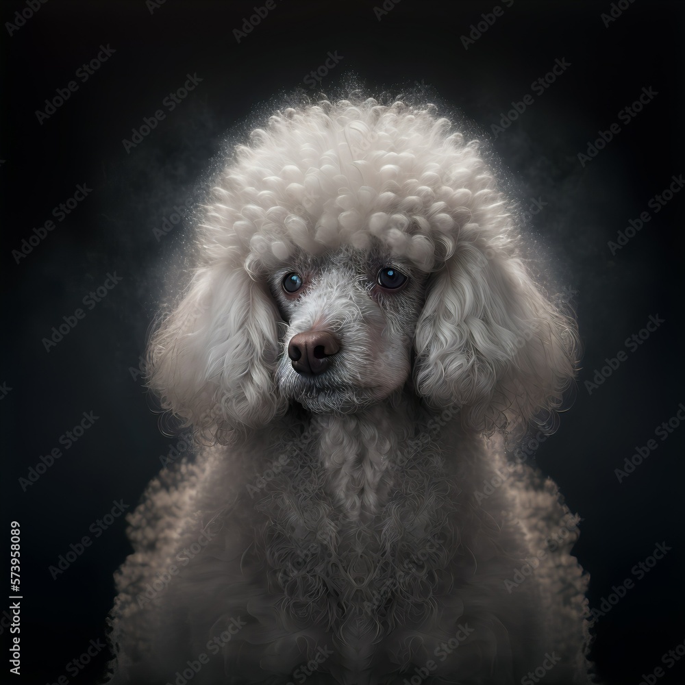 Poodle posing in the fantasy wilderness. Dog portrait. Poodle posing in the fantasy wilderness. Dog portrait.