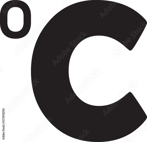 Degrees Celsius Icon. Transparent background. Vector Illustration.