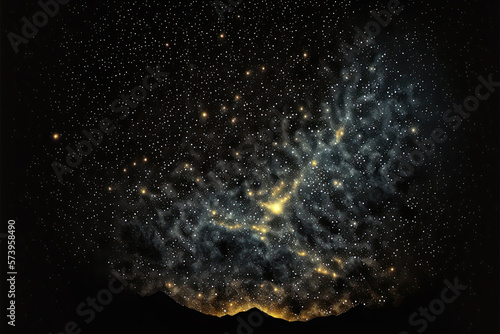 the starry sky at night in the mountains. Generative AI