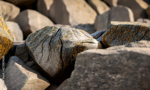 gneiss stone close-up created with Generative AI technology photo