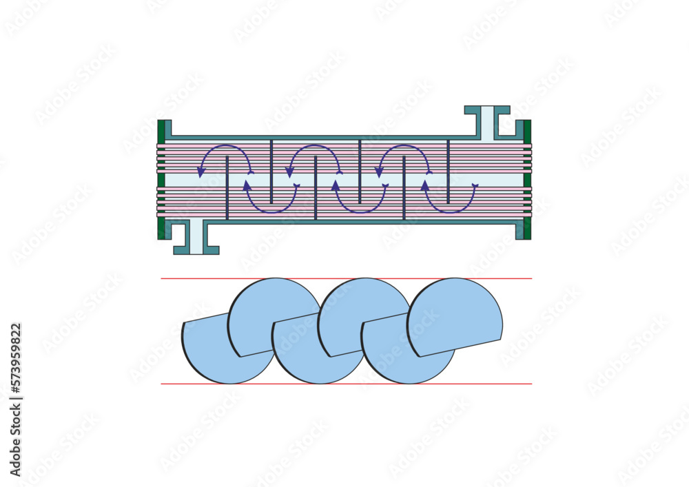 Segmental Baffles of a heat exchanger Stock Vector Adobe Stock