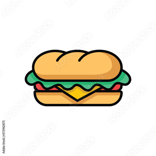 sandwich icon vector design template in white background