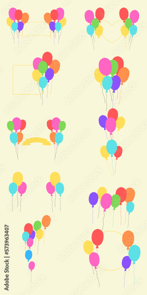 Balloons Decoration Design. Easy to edit. Eps 10