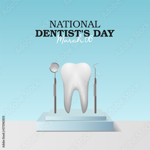 vector graphic of national dentist's day good for national dentist's day celebration. flat design. flyer design.flat illustration.