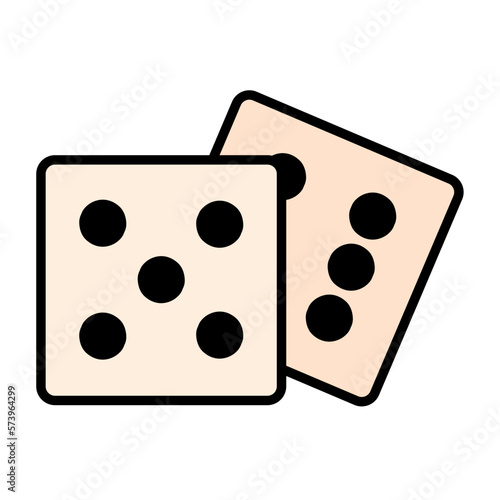 Isolated pair of dices Casino Icon Vector