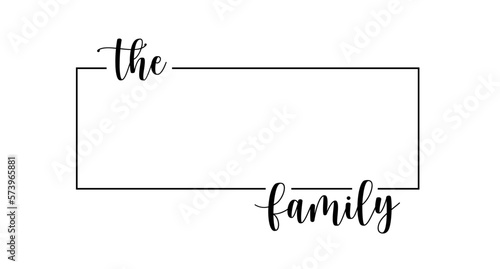 Hand lettering Family name monogram split monogram the family welcome home sign wedding floral ornament wreath border frame greeting card invitation