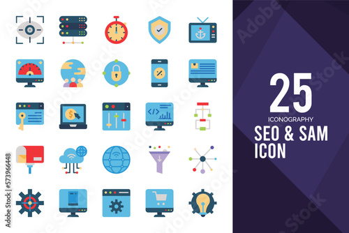 Wallpaper Mural 25 SEO And SAM Flat icon pack. vector illustration. Torontodigital.ca
