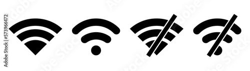 Wifi icon set. Wi-fi symbol in black. Wireless symbol. Wifi signal in black. Wireless sign in vector. Connection icon set. Stock vector illustration
