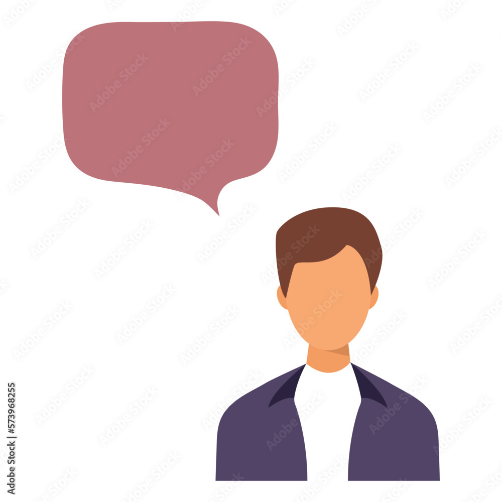Man and thought bubble. Vector illustration Man and thought bubble. Vector illustration