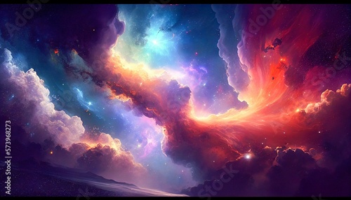 Nebula Abstract Background - Generative AI © Emily