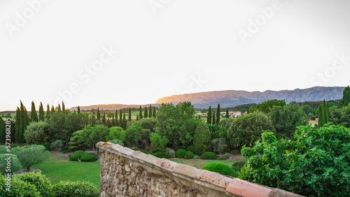 view in garden and on the mountain