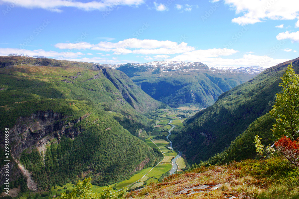 A View of a Mountain Valley in Norway