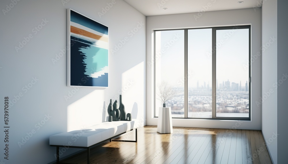 Obraz premium Modern interior. scandinavian style, Generative AI