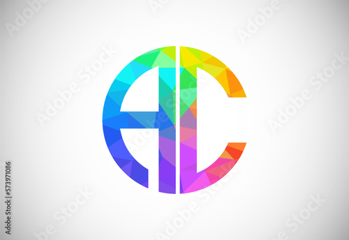Initial Letter A C Low Poly Logo Design Vector Template. Graphic Alphabet Symbol For Corporate Business Identity