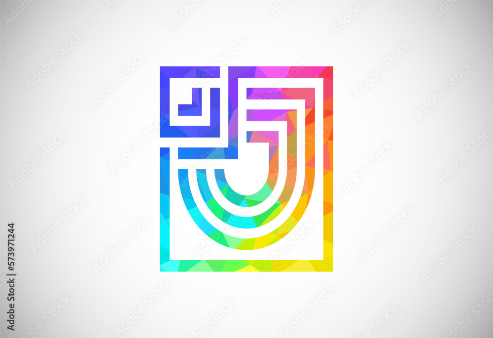 Low poly line letter J. Graphic alphabet symbol for corporate business identity Low poly line letter J. Graphic alphabet symbol for corporate business identity