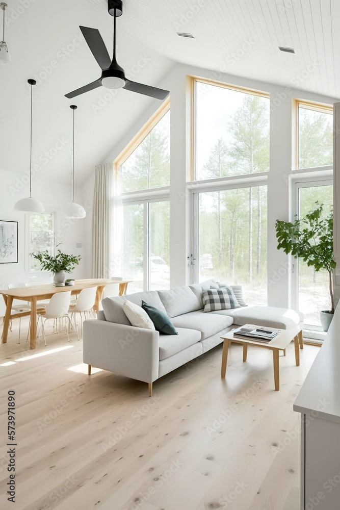 Modern interior. scandinavian style, Generative AI