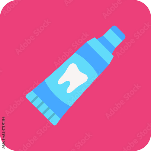 Toothpaste Multicolor Round Corner Flat Icon