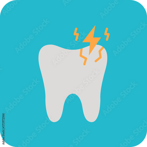 Toothache Multicolor Round Corner Flat Icon