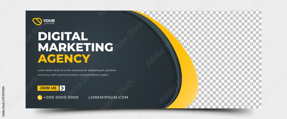 Modern digital marketing agency horizontal banner template  Stock-Vektorgrafik | Adobe Stock