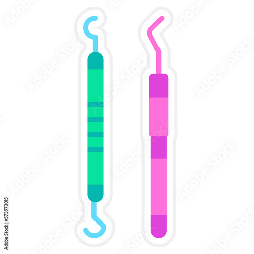 Dental Probe Sticker Icon
