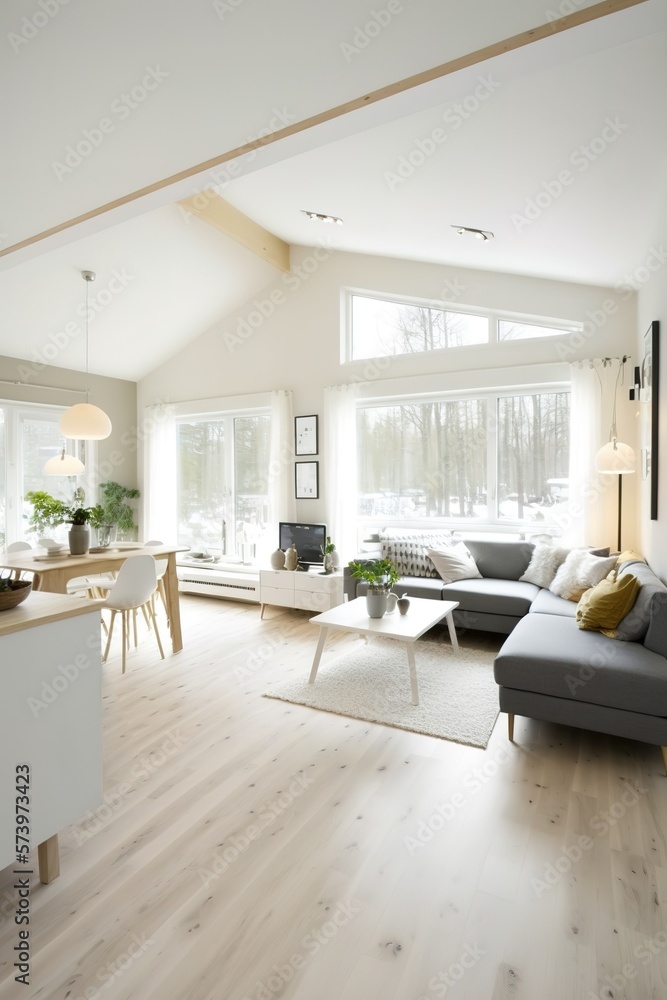 Modern interior. scandinavian style, Generative AI Modern interior. scandinavian style, Generative AI