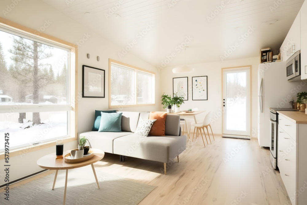 Modern interior. scandinavian style, Generative AI Modern interior. scandinavian style, Generative AI