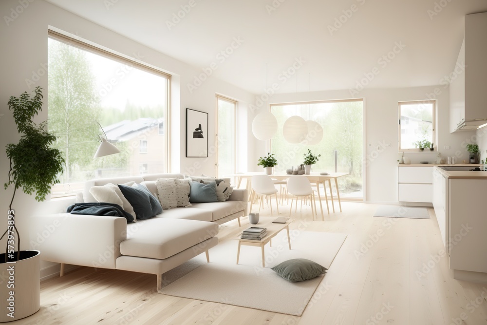 Modern interior. scandinavian style, Generative AI Modern interior. scandinavian style, Generative AI